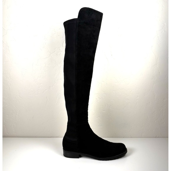 Stuart Weitzman 50/50 Over-the-Knee Boot Women's‎ Size 7 1/2 Black Suede - Picture 1 of 12